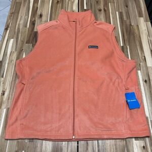 Columbia Vest Mens 3XB Peach Steens Mountain Fleece Full Zip Outdoor Comfort NWT